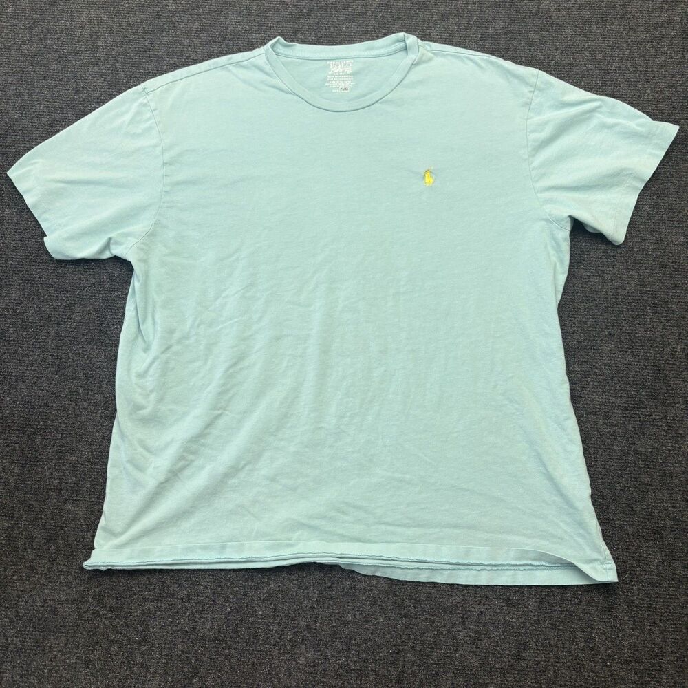 Polo Ralph Lauren T-Shirt Mens Large Light Blue Short Sleeve Logo Tee
